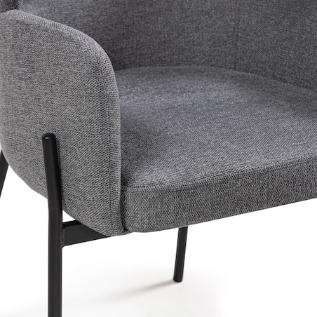 Krzesło z podłokietnikami szare Granada, kpl. 2 szt.