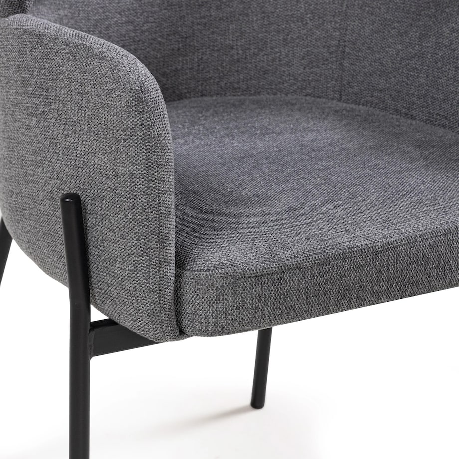 Krzesło z podłokietnikami szare Granada, kpl. 2 szt.