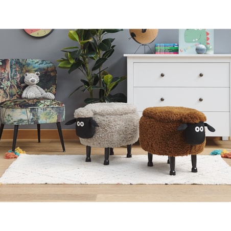 Pufa zwierzak ze schowkiem szara SHEEP