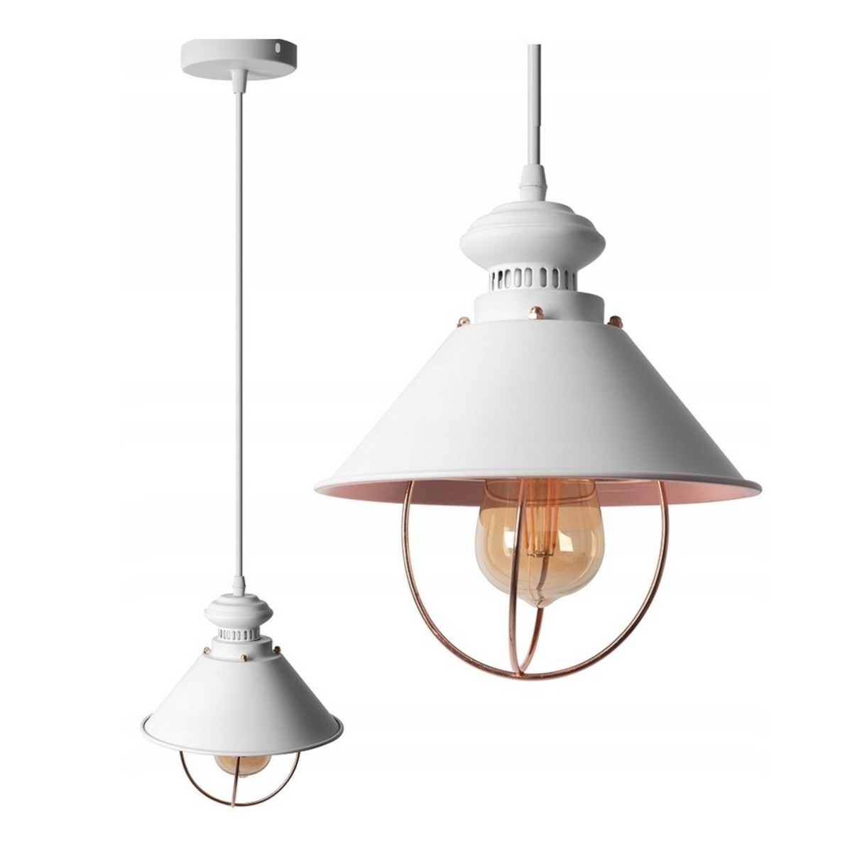 Lampa Sufitowa Wisząca Loft Linz White Biała