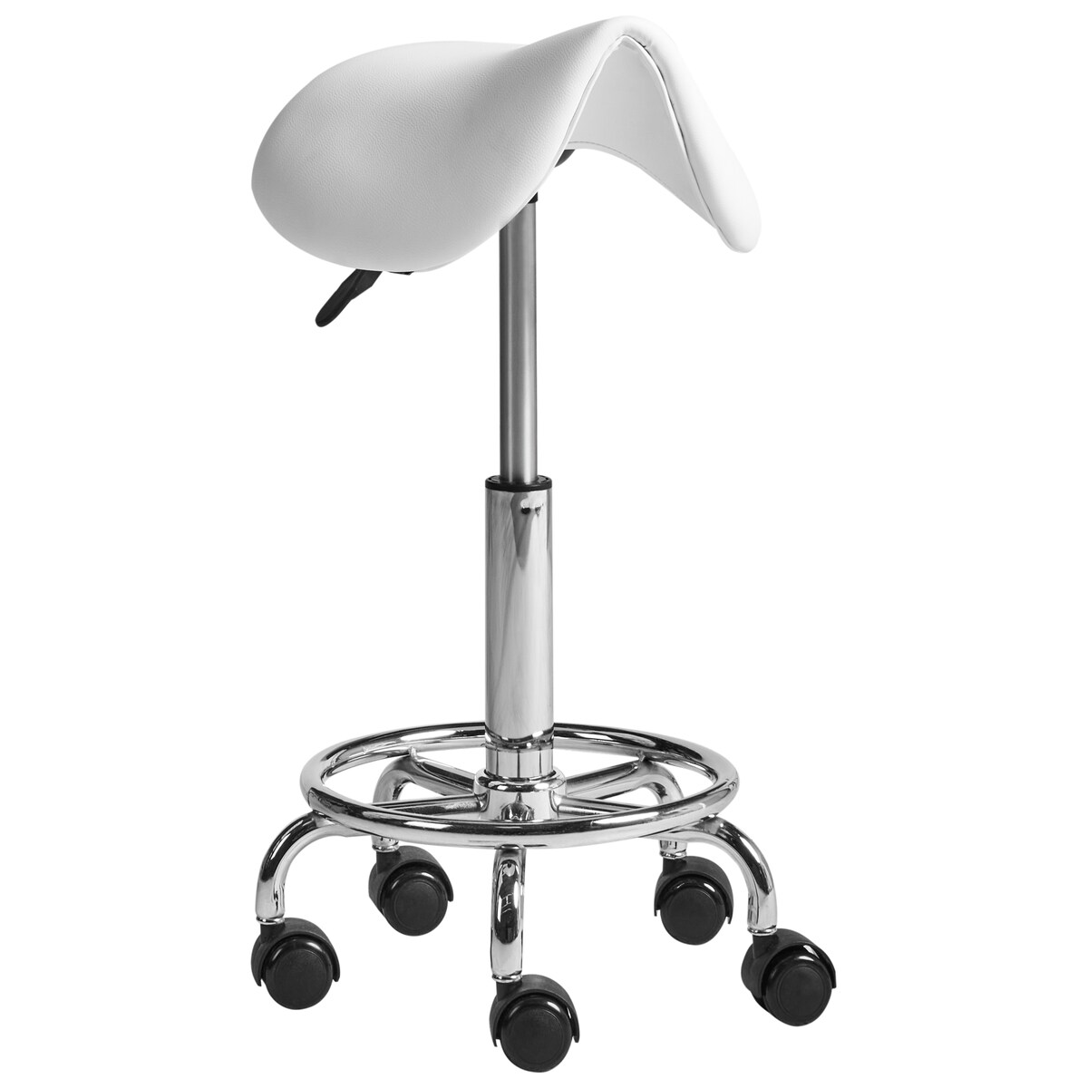 Taboret obrotowy DUMONT Ekoskóra Biały