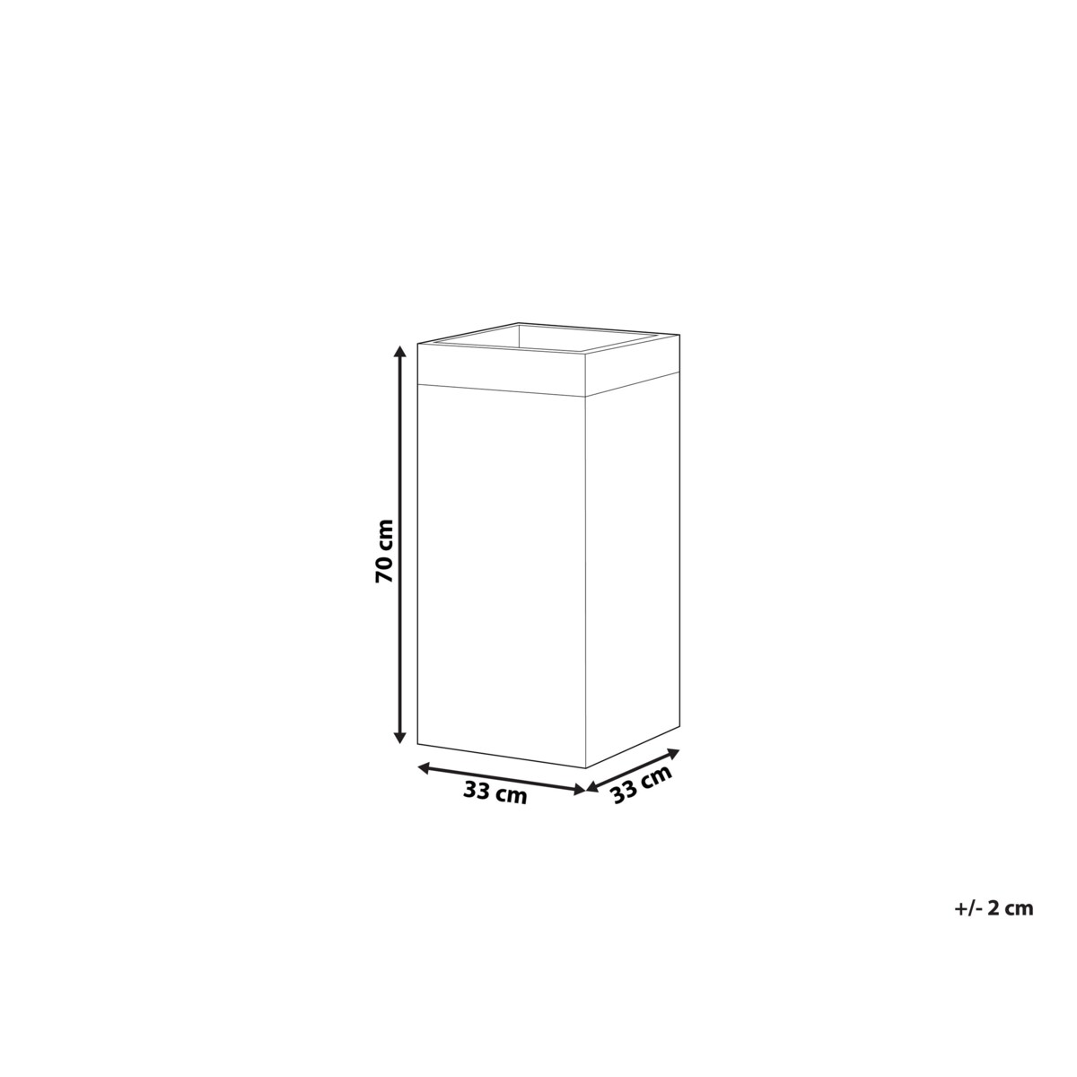 Doniczka 33 x 33 x 70 cm czarna DION