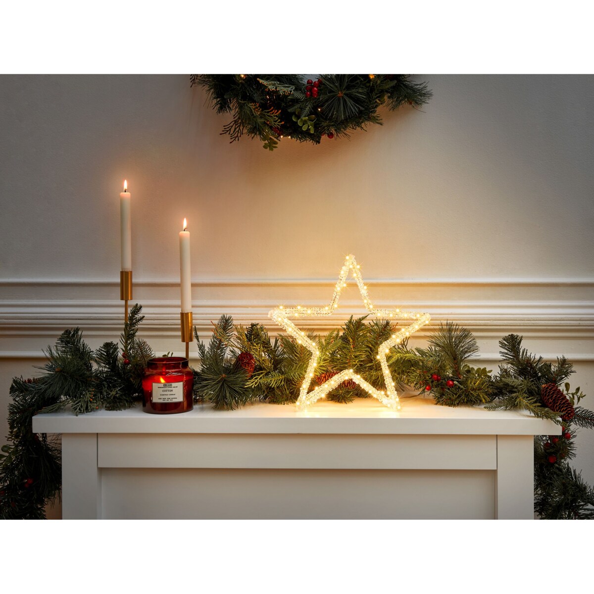 Dekoracja ogrodowa LED SIMO Gwiazda 31 cm Biały