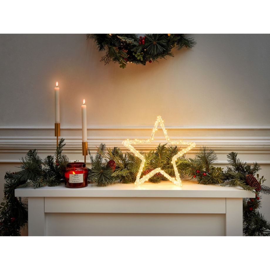 Dekoracja ogrodowa LED SIMO Gwiazda 31 cm Biały