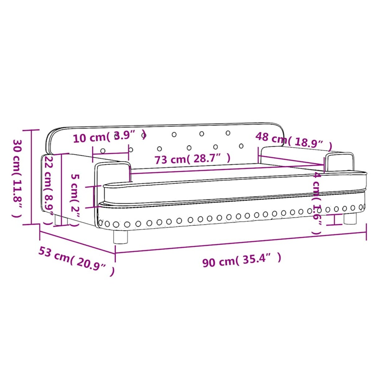 vidaXL Sofa dla dzieci, jasnoszara, 90x53x30 cm, aksamit