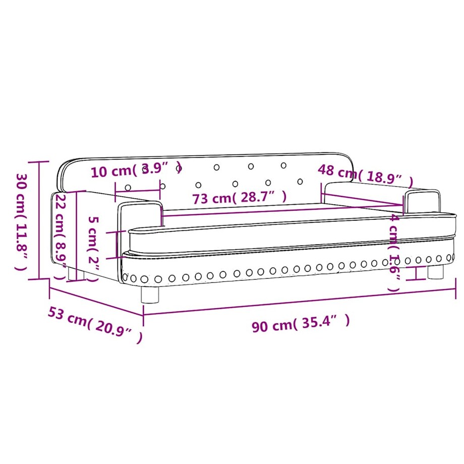 vidaXL Sofa dla dzieci, jasnoszara, 90x53x30 cm, aksamit