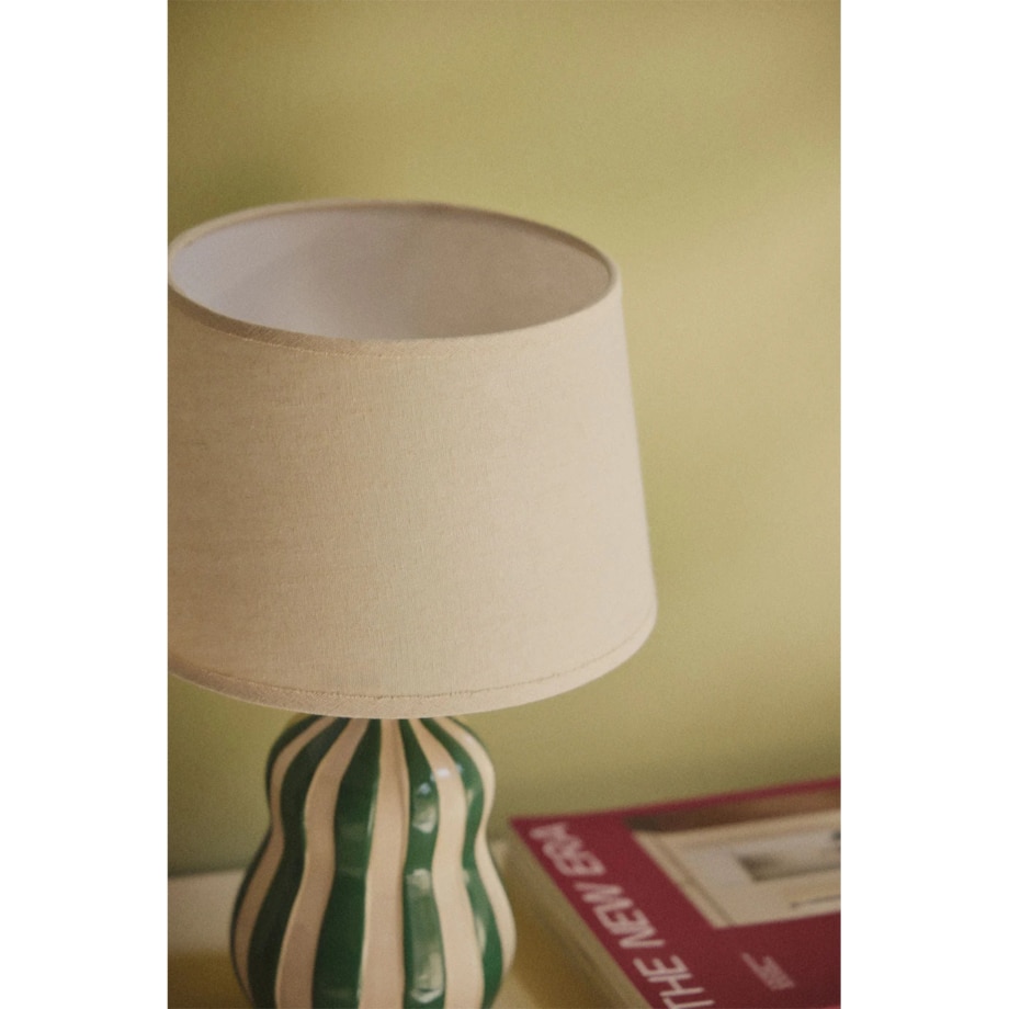 Lampa stołowa Jolira ceramiczno-lniana 40 cm