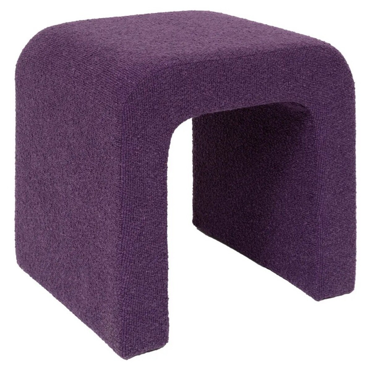 Pufa fioletowa bouclé 41x35 cm NAOMI