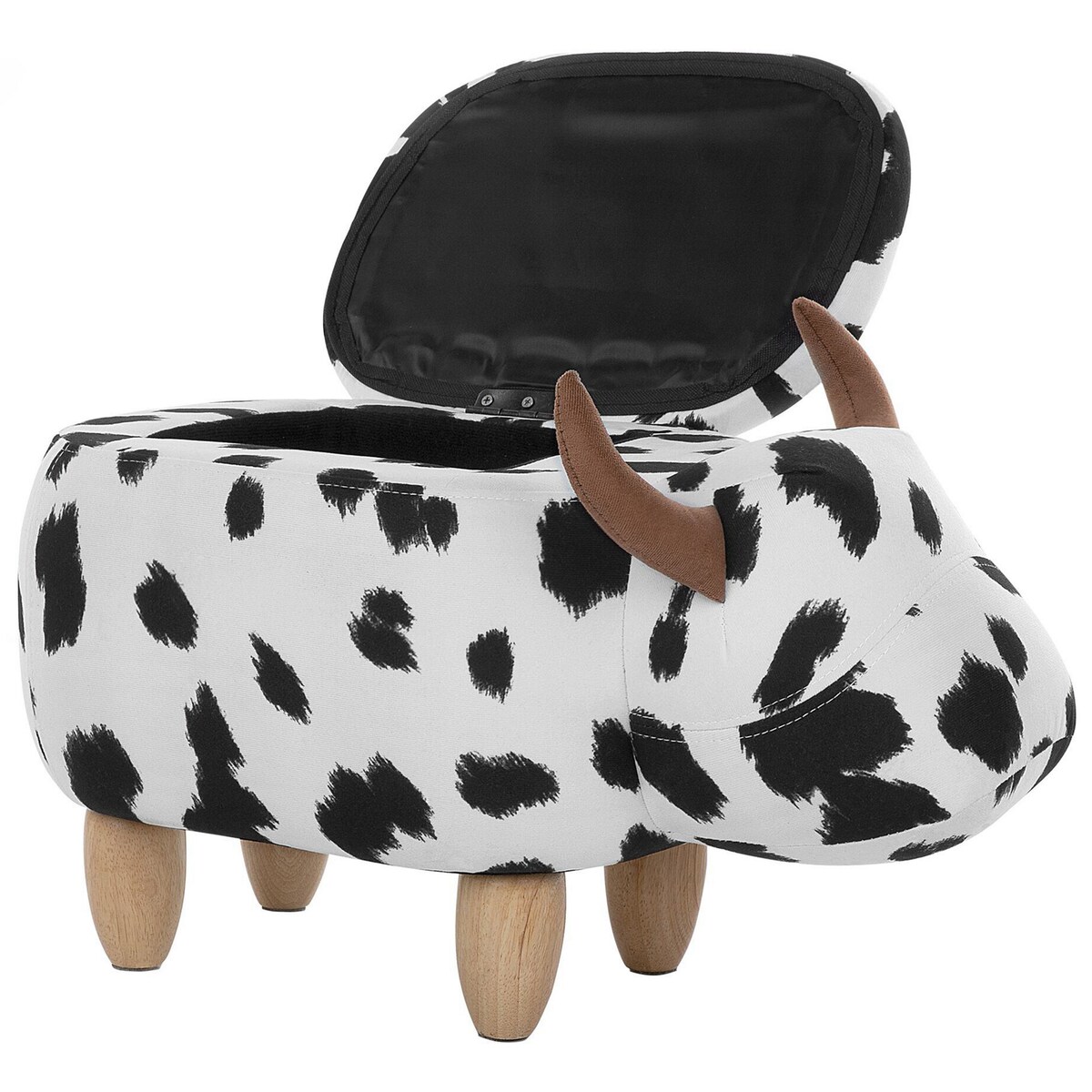 Pufa zwierzak ze schowkiem COW Biały Krowa