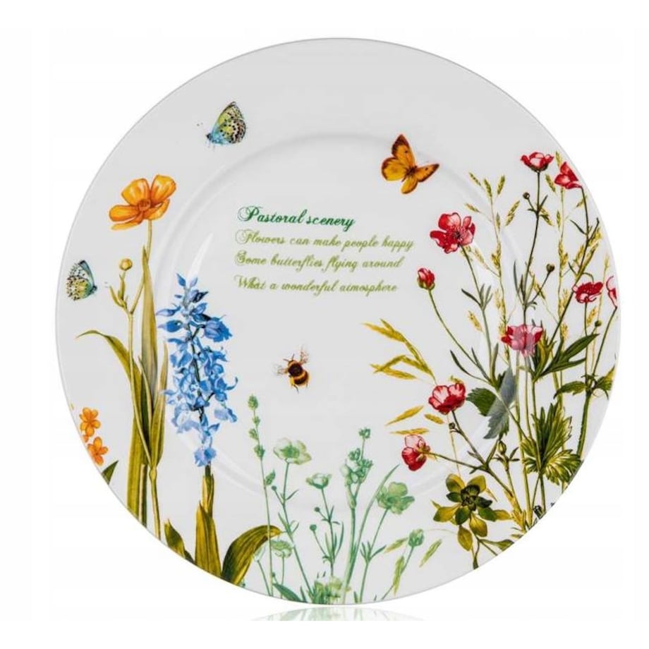 TALERZE DESEROWE 6x 19 cm KWIATY banquet na ciasta desery święta prezenty