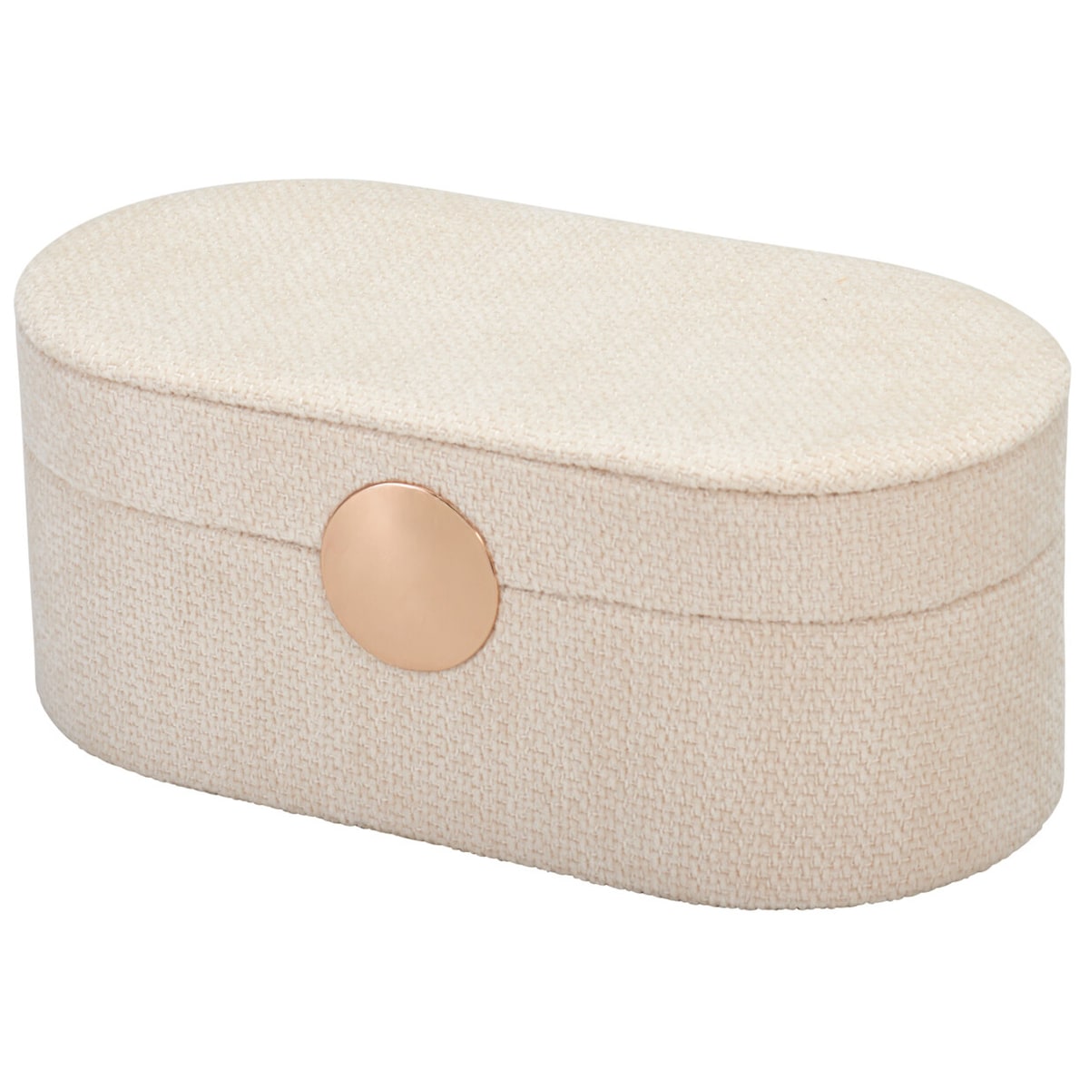 Szkatułka na biżuterię GLINT z lusterkiem w białym kolorze, 25 cm