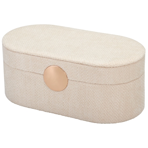 Szkatułka na biżuterię GLINT z lusterkiem w białym kolorze, 25 cm