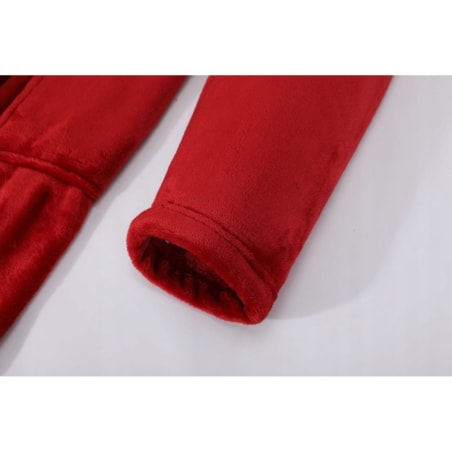 SZLAFROK Z KAPTUREM WIĄZANY CIEPŁY MIĘKKI UNISEX S/M PAULO BORDOWY