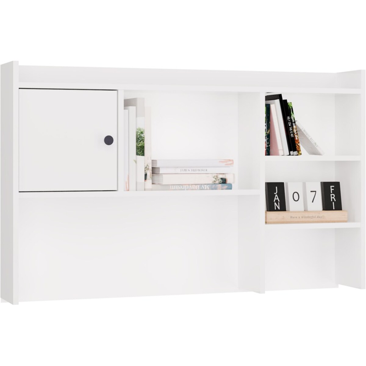 Nadstawka do Biurka 120 cm BIAŁA 1 Drzwi Regał Na Książki Dokumenty