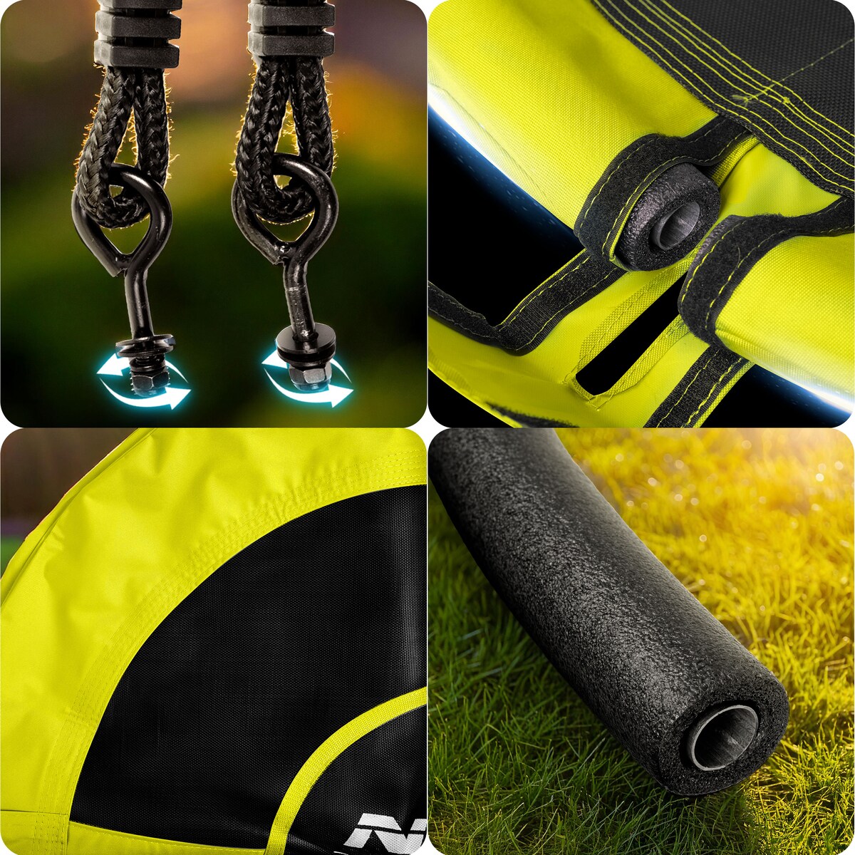 Huśtawka ogrodowa bocianie gniazdo 105 cm Neo-Sport Swingo żółta