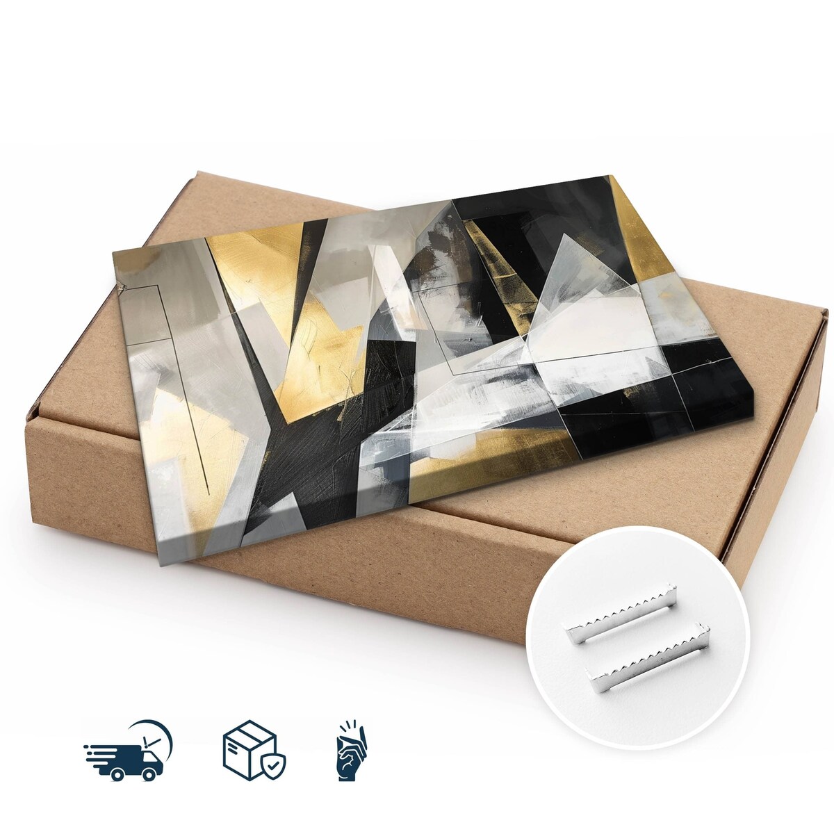 Obraz Canvas Do Salonu Abstrakcja Beton Wzory Geometryczne Glamour 120x80cm