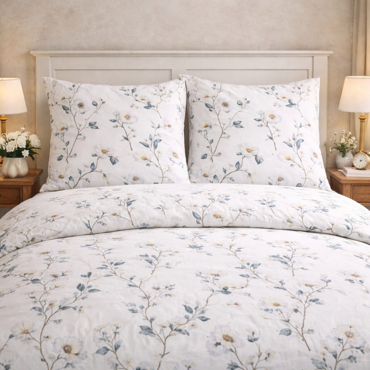 Pościel bawełniana 200x220 cm magnolia biała