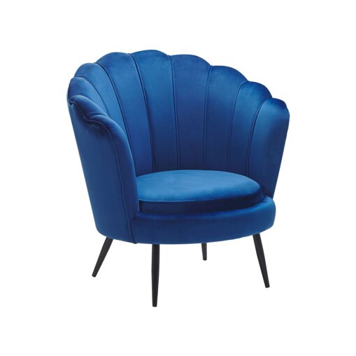 Fotel welurowy ciemnoniebieski LOVIKKA