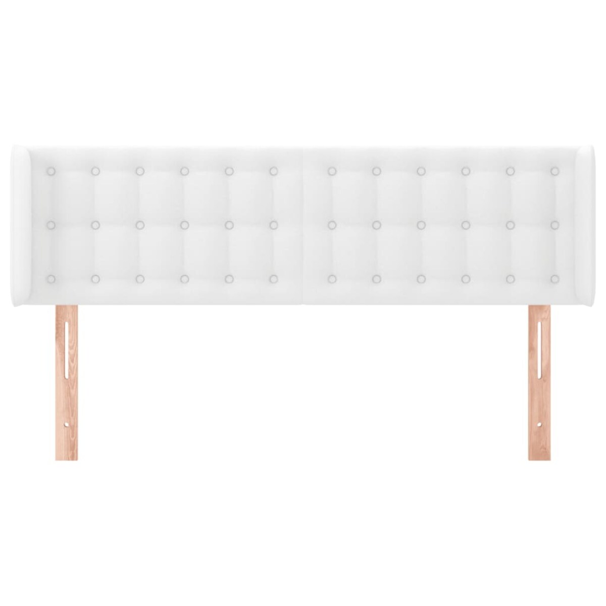 vidaXL Zagłówek uszak, biały, 147x16x78/88 cm, sztuczna skóra