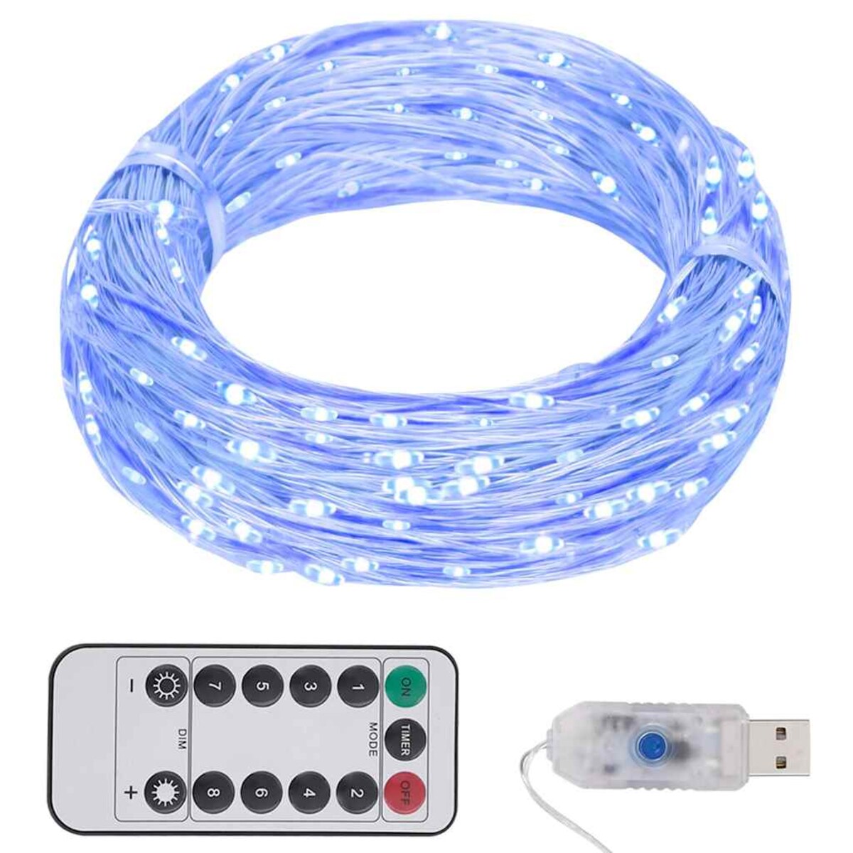 vidaXL Lampki LED, 300 diod, niebieskie, 30 m