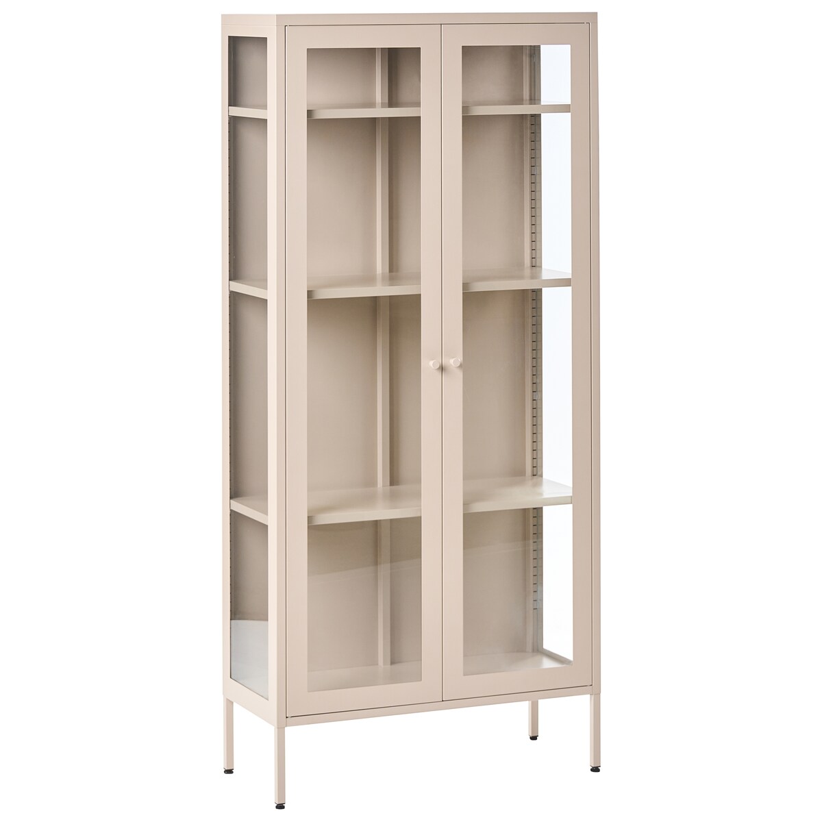 Witryna ze szklaną gablotą HARTY Metal 80 cm Beżowy