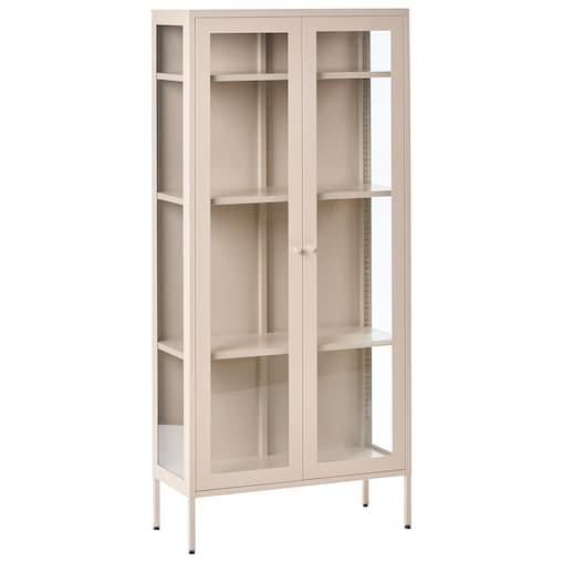 Witryna ze szklaną gablotą HARTY Metal 80 cm Beżowy