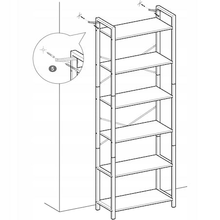 Regał Półka Na Książki 66X30X186 Cm Rustykalny Brąz (Vintage), Czarny