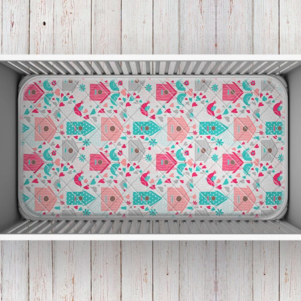 Top na materac 120x60 cm ochraniacz - DREAM Domki Różowe