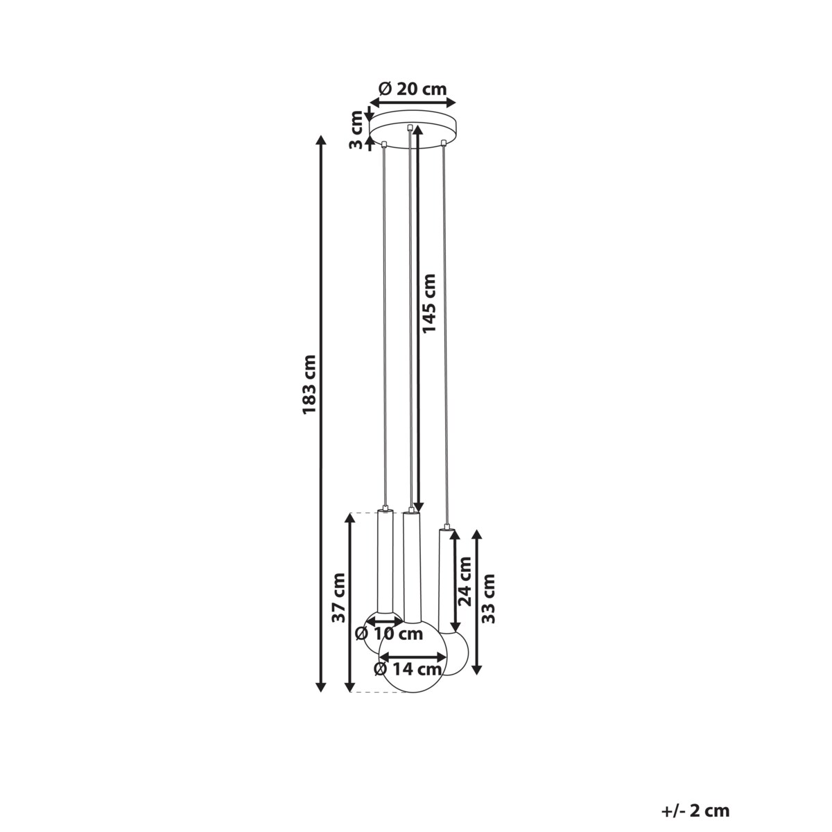 Lampa wisząca LED BOUES Metal Czarny