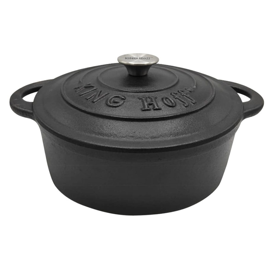 Garnek żeliwny na indukcję czarny 24cm 4.0L KINGHOFF