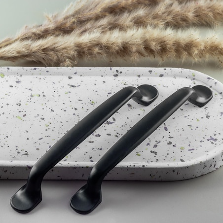 10x Uchwyt meblowy elegancki czarny 128 mm zestaw do mebli 10 szt