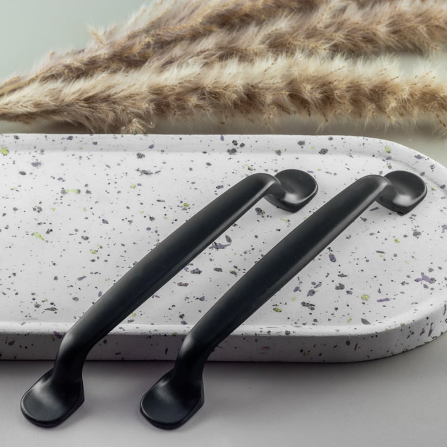 10x Uchwyt meblowy elegancki czarny 128 mm zestaw do mebli 10 szt