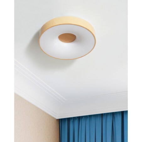 Lampa sufitowa LED ze ściemniaczem metalowa jasne drewno BRAGOTO