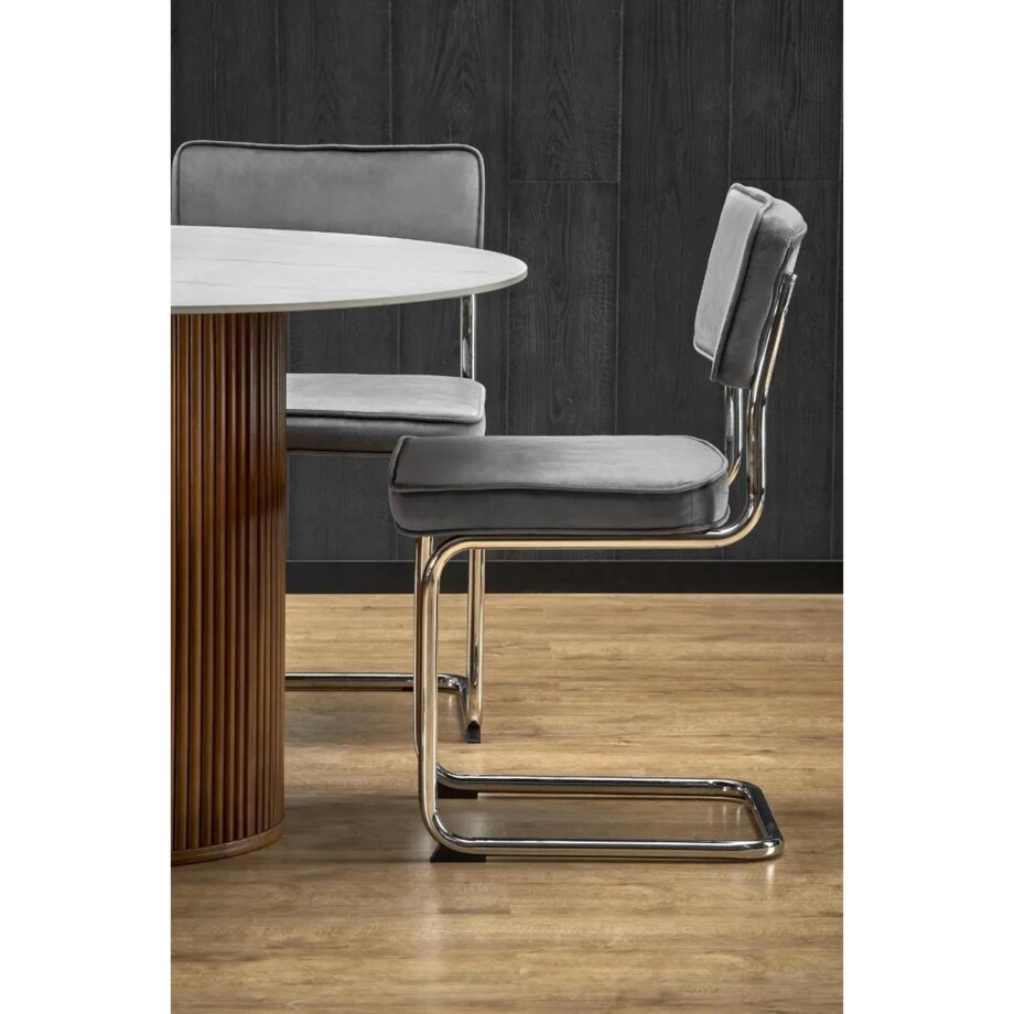 Krzesło tapicerowane K510 VELVET szare