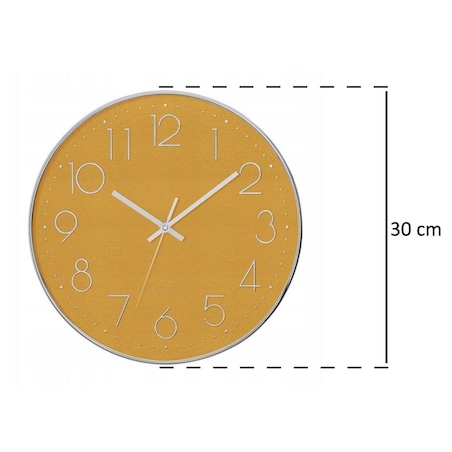 Cichy zegar ścienny do sypialni, zegar z cichym mechanizmem, Ø 30 cm