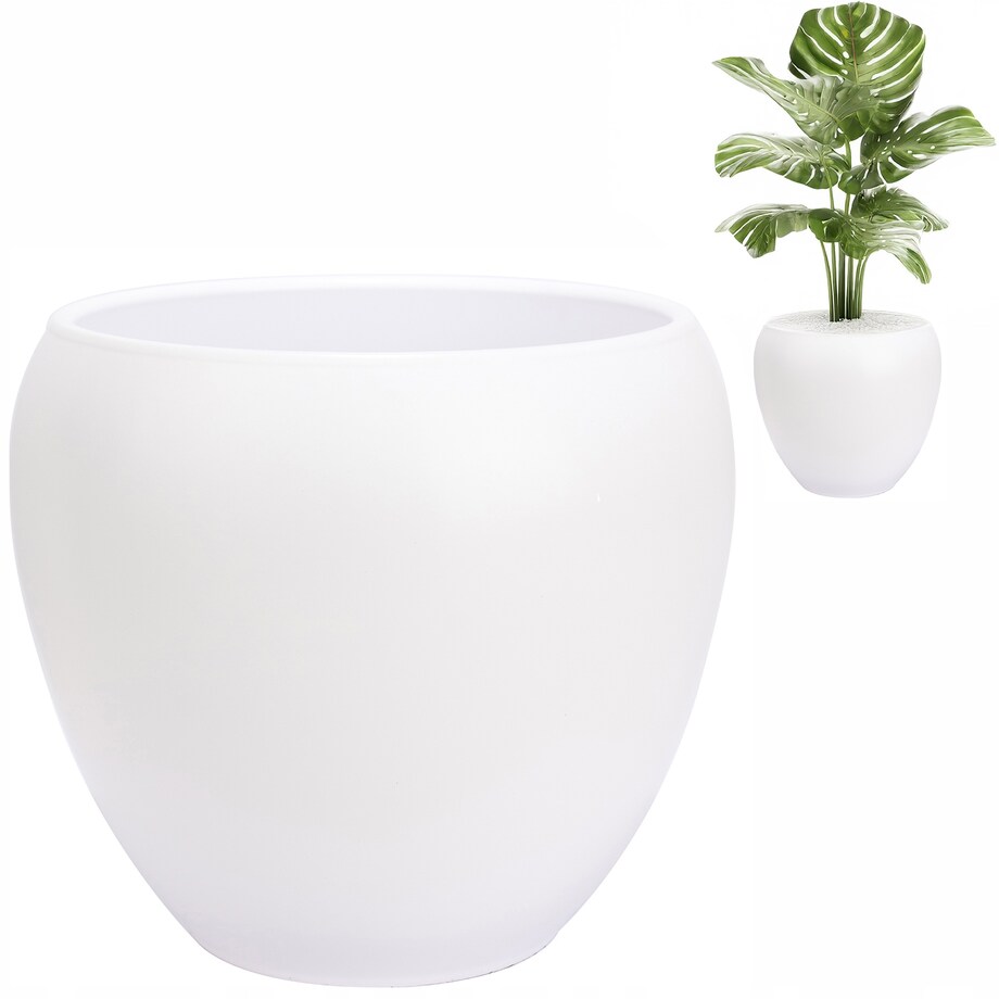 DONICZKA CERAMICZNA DUŻA 27cm biała do palmy domu salonu na balkon taras