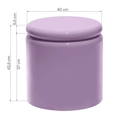 Stolik kawowy boczny Ø40 cm glossy 42,5x40x40 cm RULLO liliowy