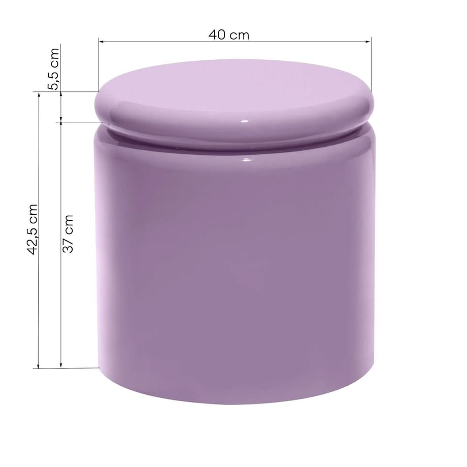 Stolik kawowy boczny Ø40 cm glossy 42,5x40x40 cm RULLO liliowy