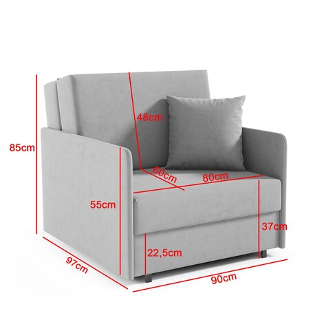 Sofa fotel rozkładany Amerykanka York I pikowana tkanina Kronos 53