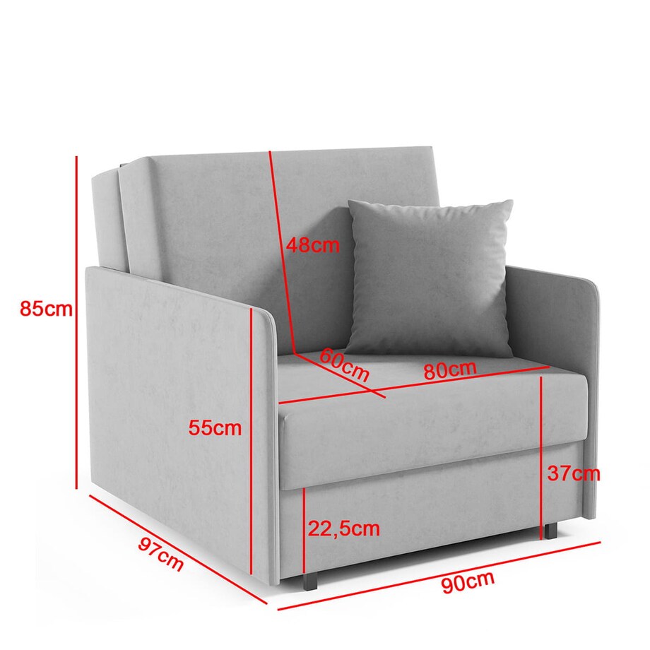 Sofa fotel rozkładany Amerykanka York I pikowana tkanina Kronos 53