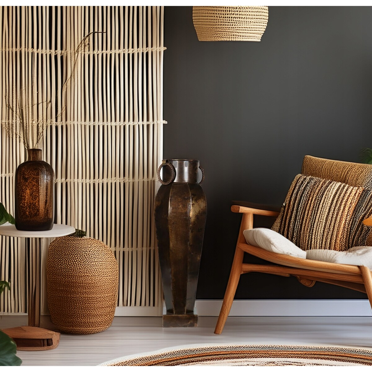 WAZON PODŁOGOWY WYSOKI 64cm DUŻY DO SALONU DOMU RETRO LOFT NA GAŁĘZIE