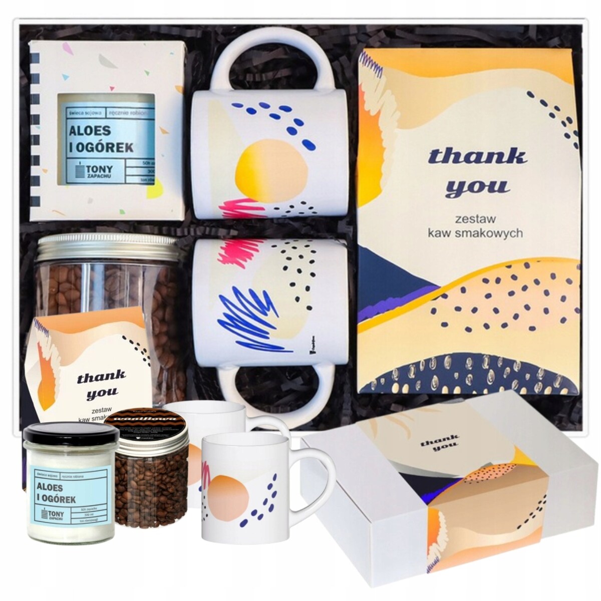 Duży BOX THANK YOU podziękowanie upominek dla chrzestnych rodziców świadków