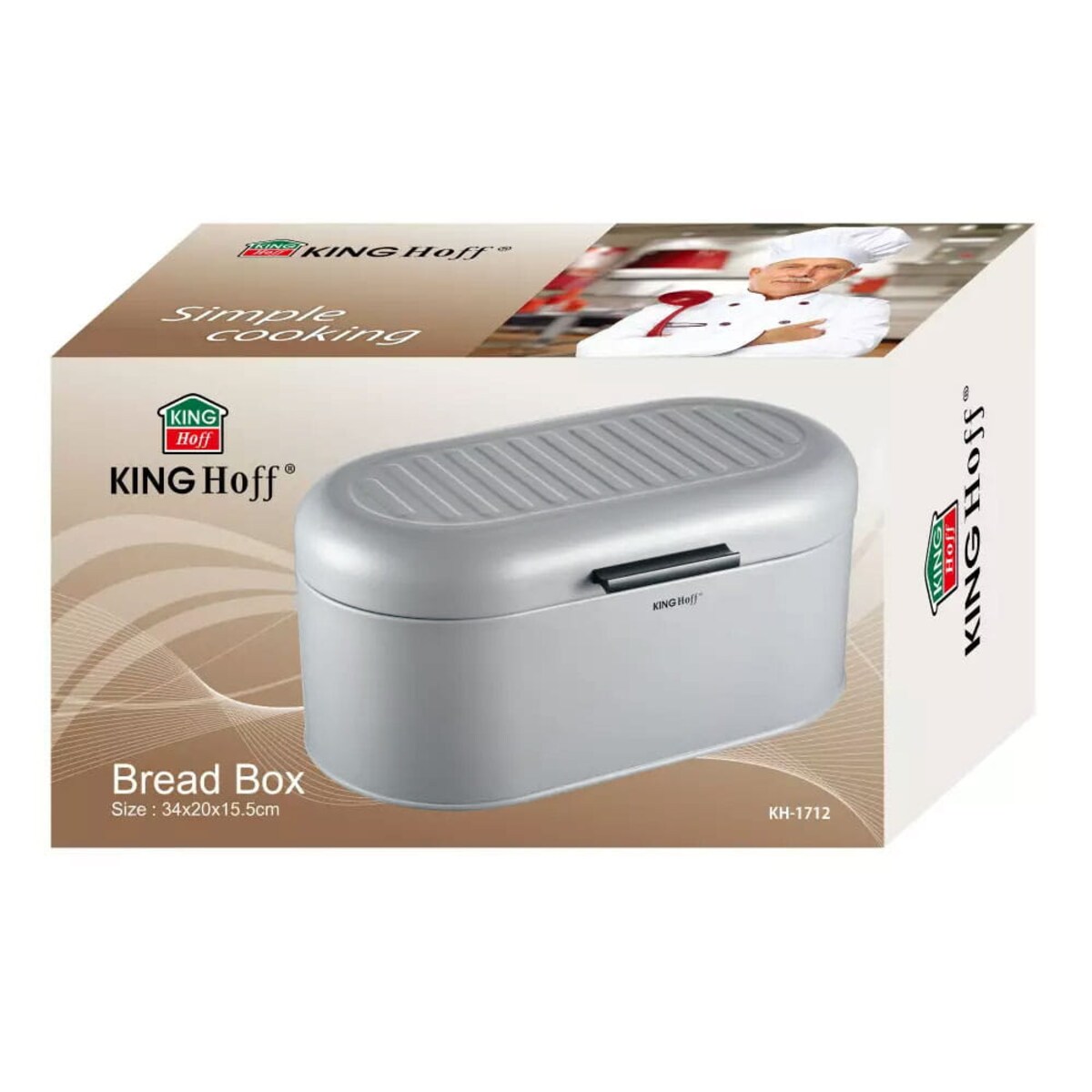 Chlebak stalowy pojemnik na chleb szary KINGHOFF KH-1712