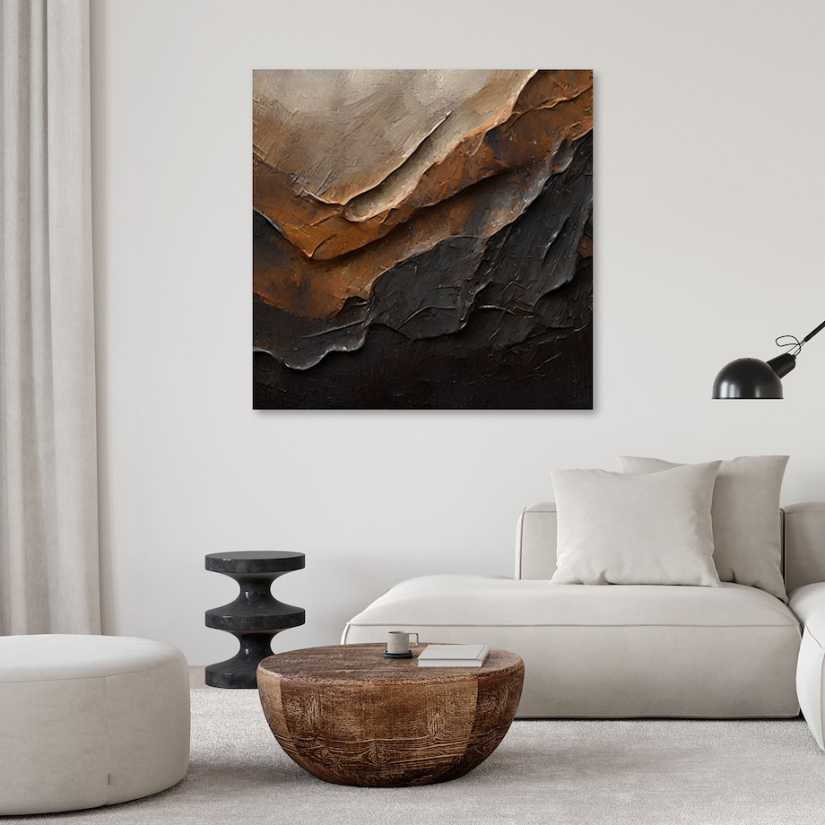 Obraz, Abstrakcja tekstura brązowa 3D