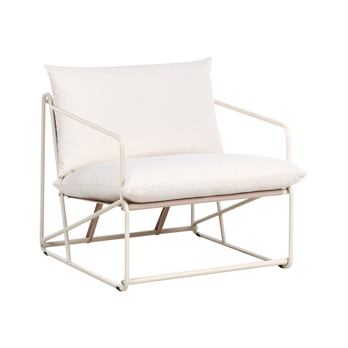 Krzesło ogrodowe z poduszką PONTE Metal Beżowoszary