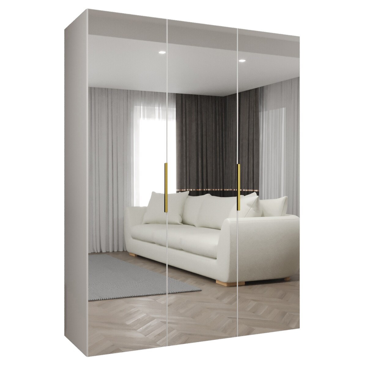 Szafa uchylna otwierana MARBELLA 3 150 wys. 202 cm Biały + u. Złoty