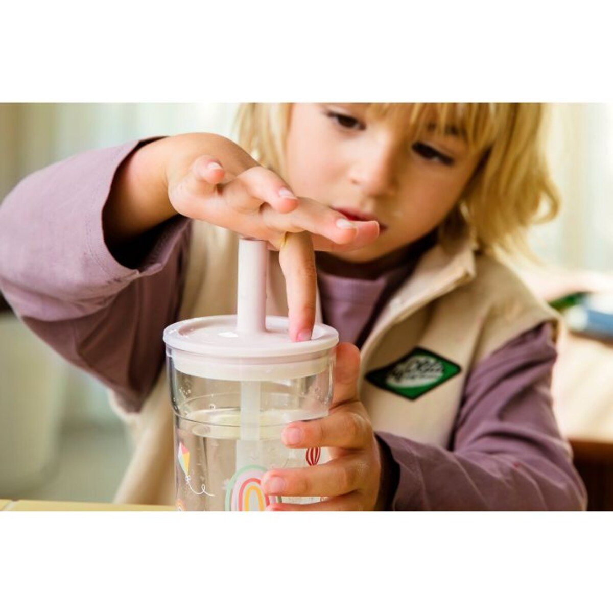 Szklanka dziecięca ze słomką Mio 250ml Fairy Garden 108023065406