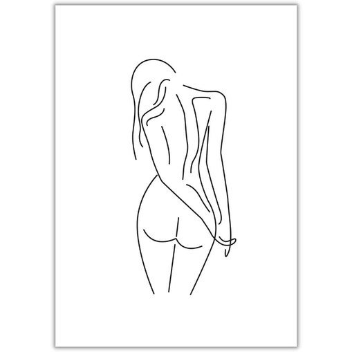 plakat line art female body 2 30x40 cm
