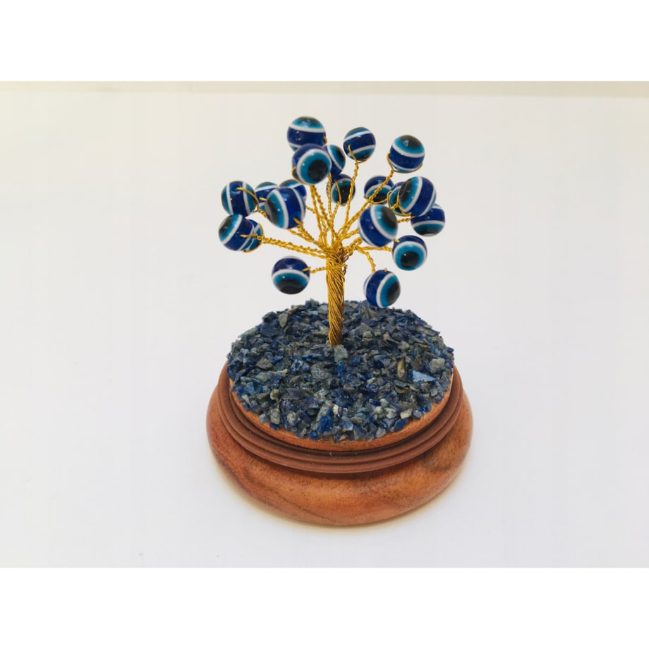 Drzewko z Lapisu z Okiem CZAKRY w Szklanej Kopule BOX na prezent szczęście