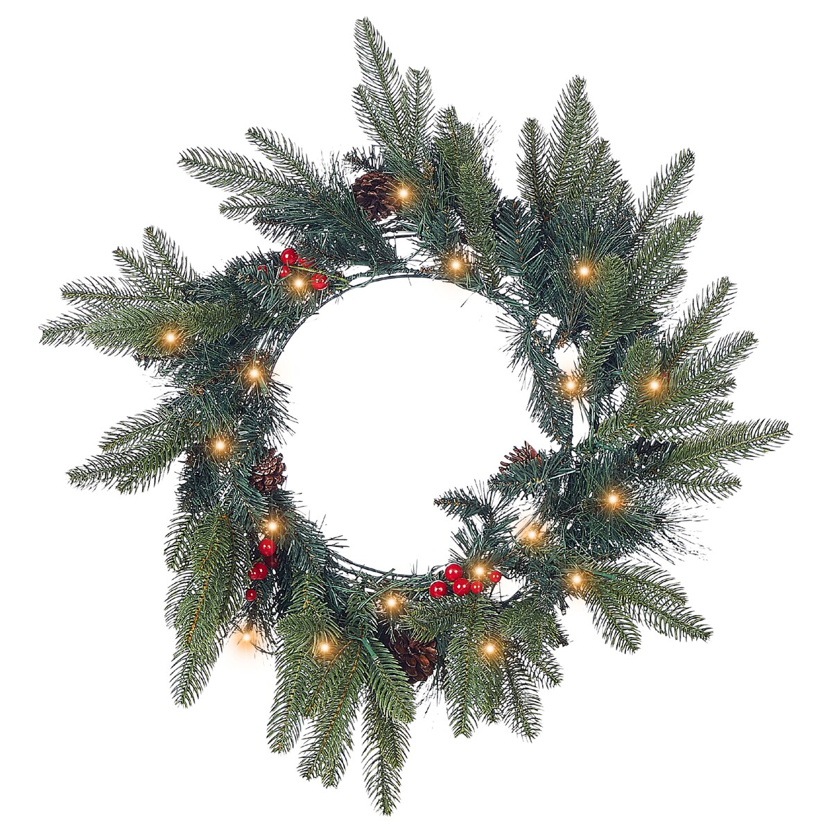 Wieniec świąteczny LED WHITEHORN Ciemnozielony 50 cm